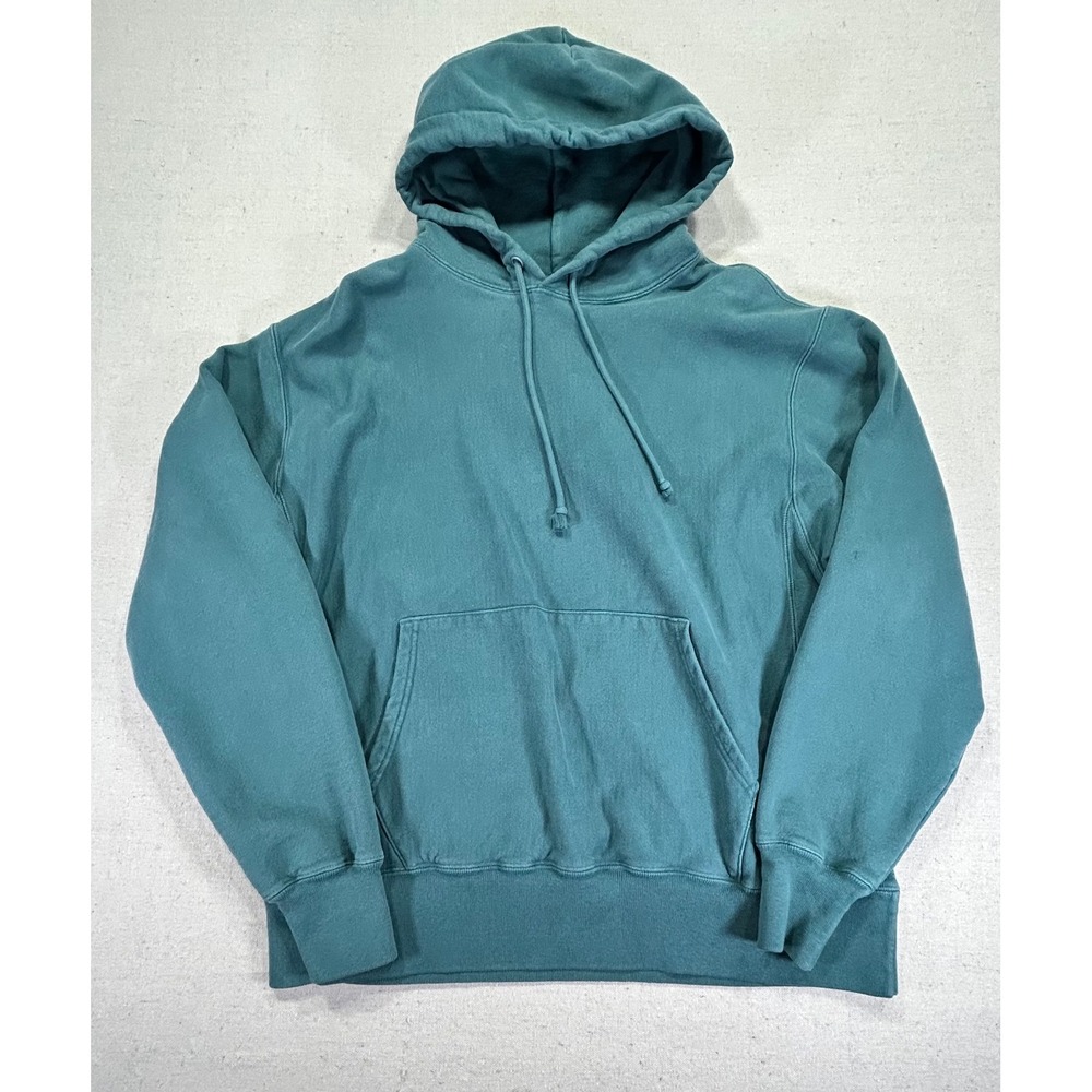 Vintage Champion Men's Medium Reverse Weave Hoodie Heavy Weight HTF TEAL GREEN